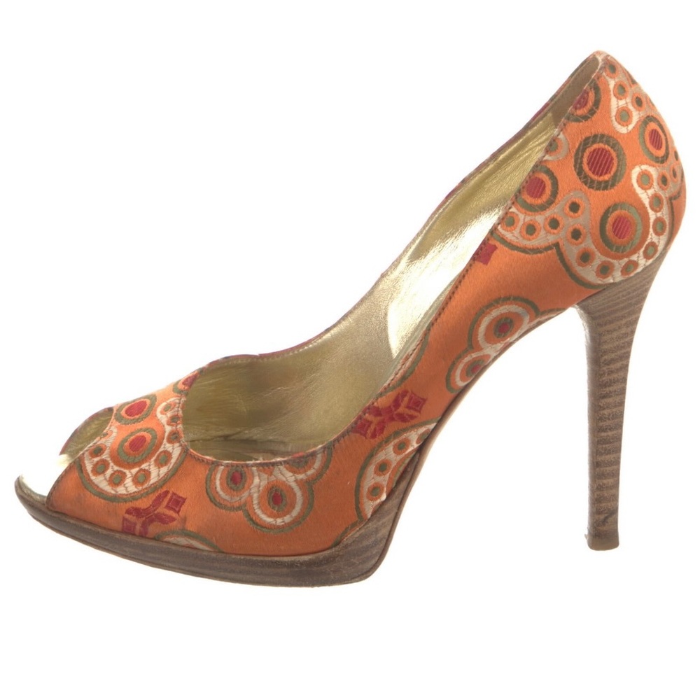 LUXURY Brand Casadei Satin Printed Pumps